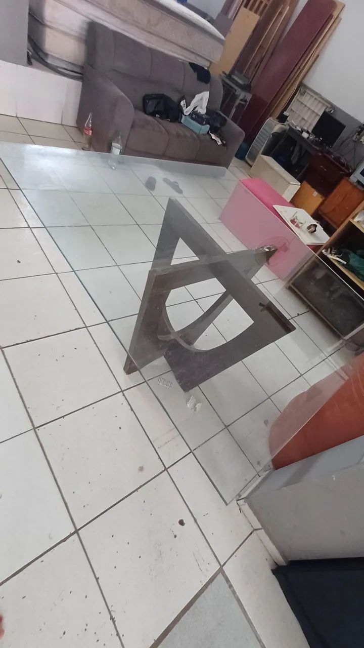 Mesa de vidro 130cm - R$300,00 - Foto 3