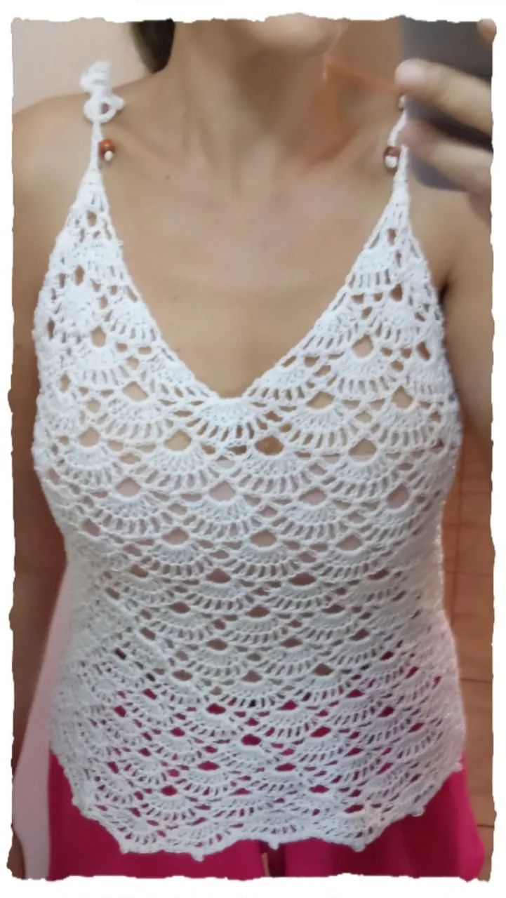 Regata de crochê (Cor Branca) - Foto 2