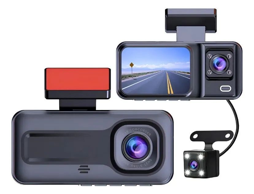 Câmera Tripla Veicular Interna e Externa