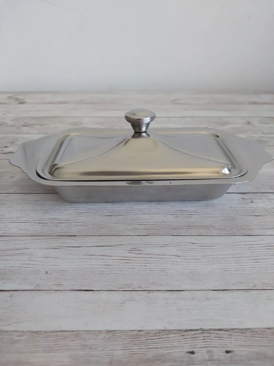 Porta Manteiga Aço Inox com Tampa