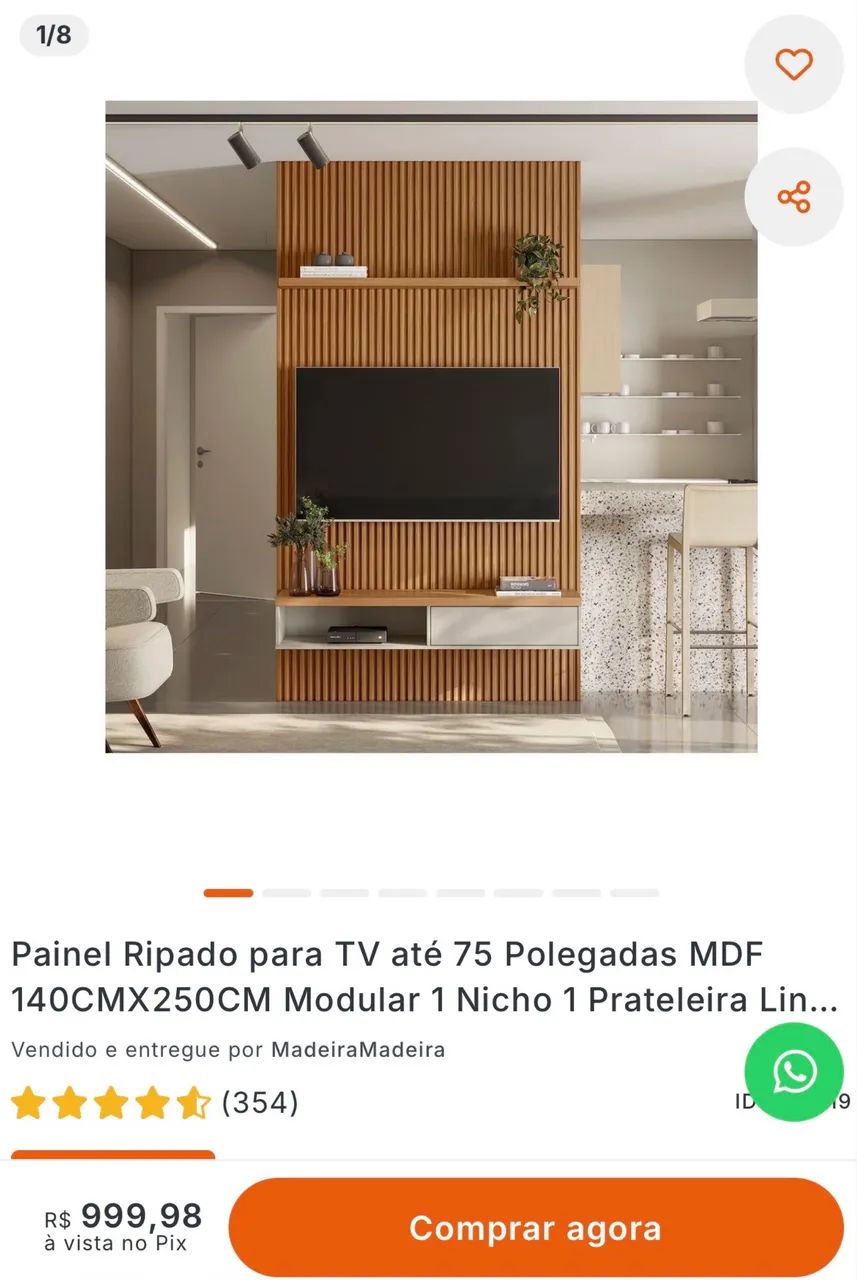 Painel Ripado MDF 140x250