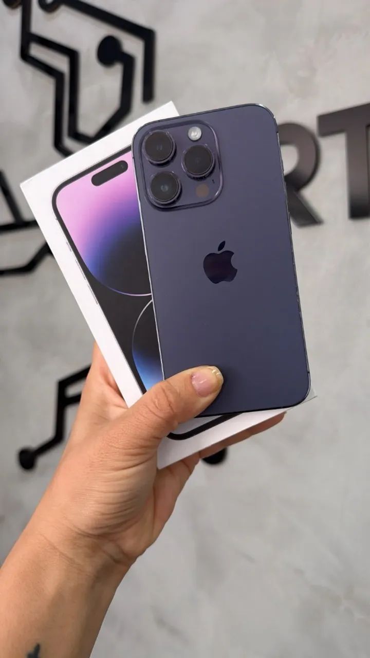 iPhone 14 Pro Deep Purple - 256GB 100% (Com Caixa) - Foto 2