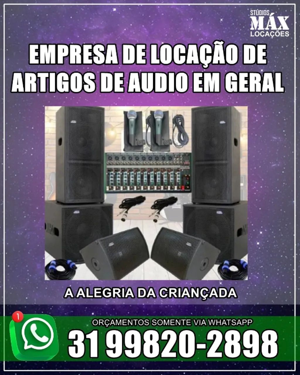 Empresa de locação de equipamentos de áudio em geral