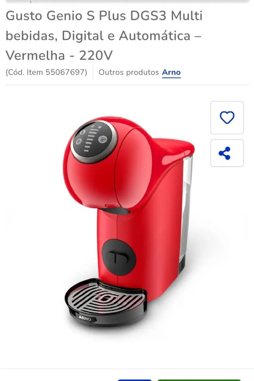 Gusto Genio S Plus DGS3 Multi bebidas, Digital e Automática - Vermelha - 220V - Foto 5