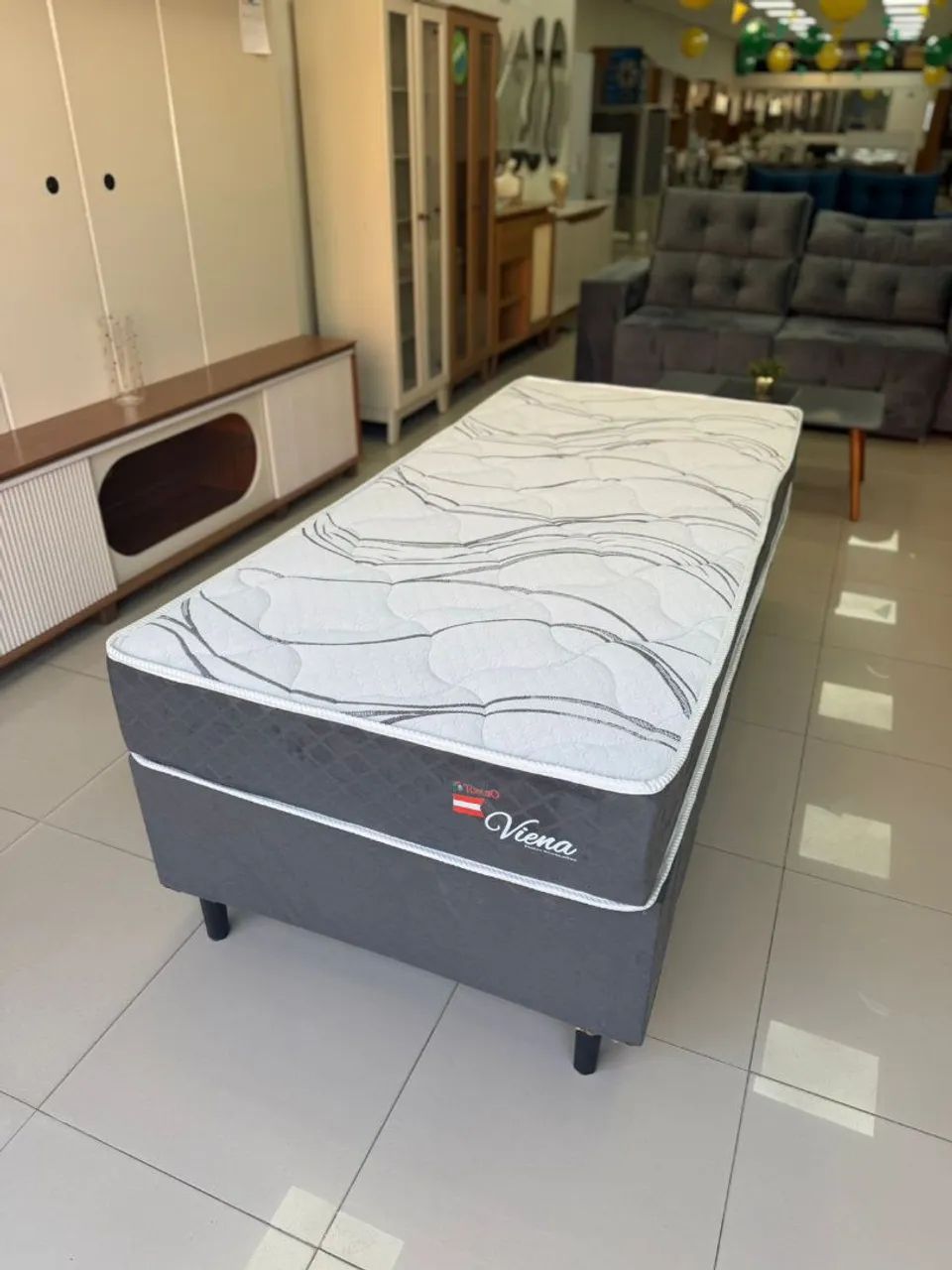 Cama box solteiro em molas ensacadas 