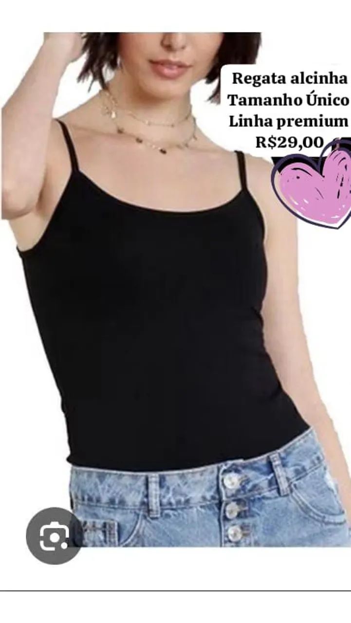 Blusa feminina regata com alça conforto e qualidade