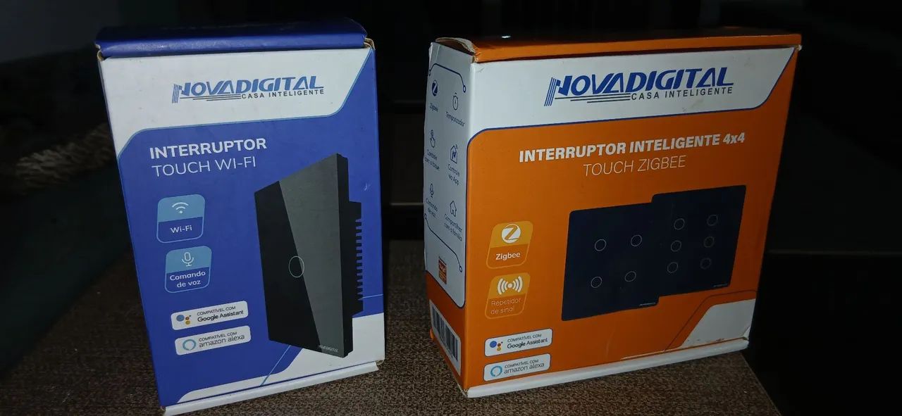 Interruptor 4 e 6 Botões Preto Touch Wi-fi Novadigital Tuya