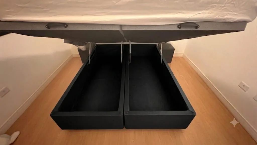 Cama BOX/BAU e colchão com molas ensacadas -QUEEN - Foto 2