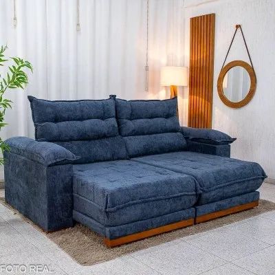 Sofá Retrátil Reclinável 2.30m Chenille e D28 Soft - Molas Ensacadas rf65 - Foto 3