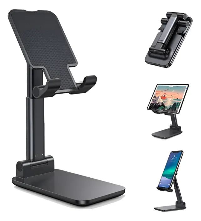 Suporte Para Celular E Tablet Dobrável Ajustável Apoio Mesa