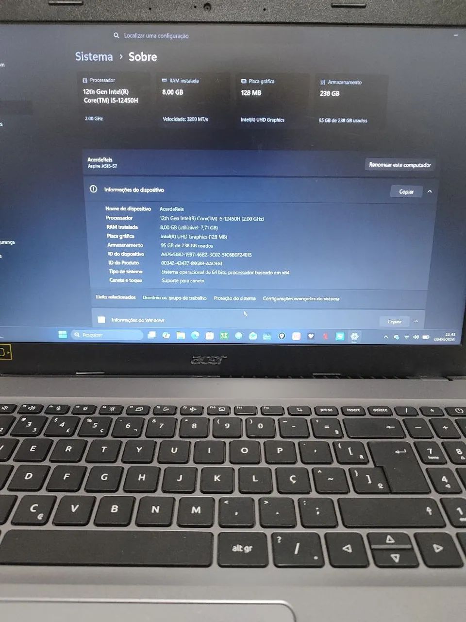 Vendo notebook acer Aspire  - Foto 5