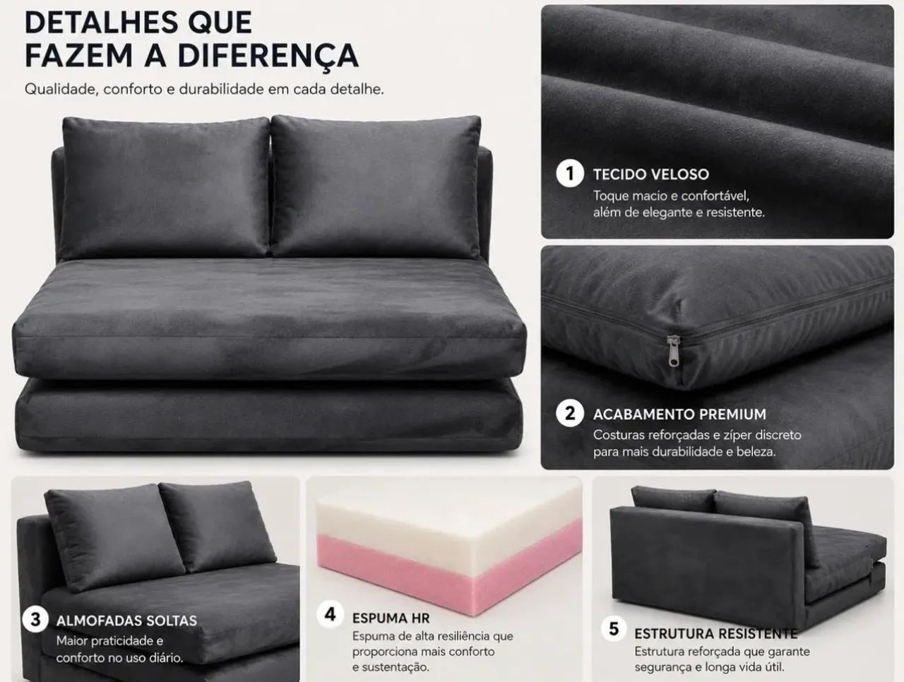 Sofá-Cama 1,40m - NOVO / NA CAIXA - Foto 2