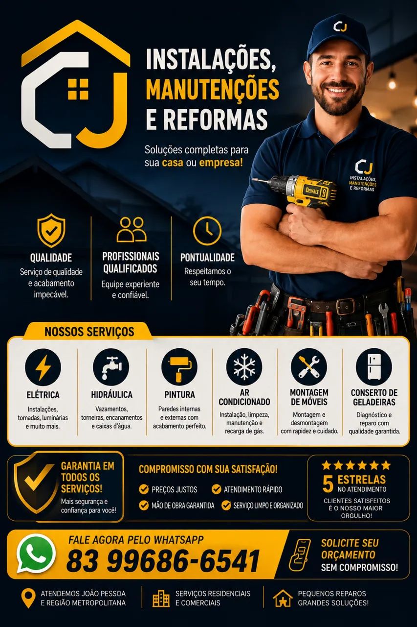Reformas, instalação e manutenção 