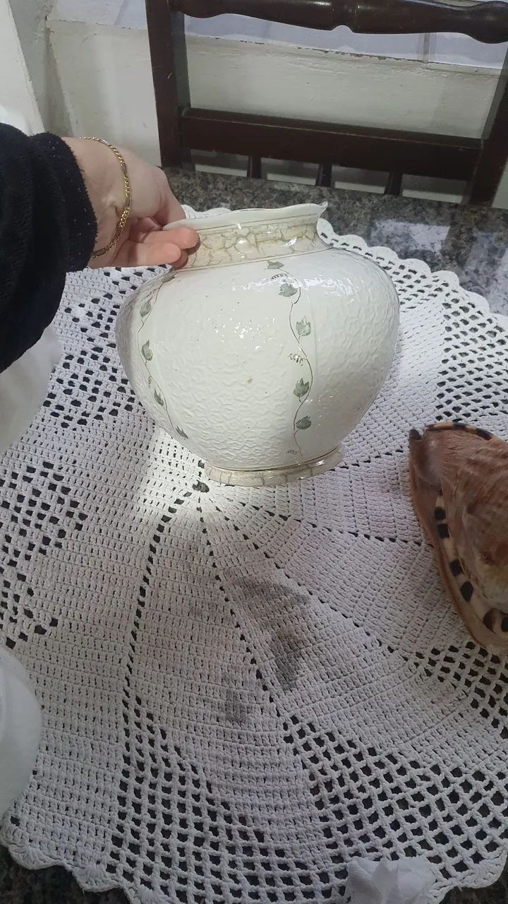 Vaso cachepô cerâmica antigo - Foto 3