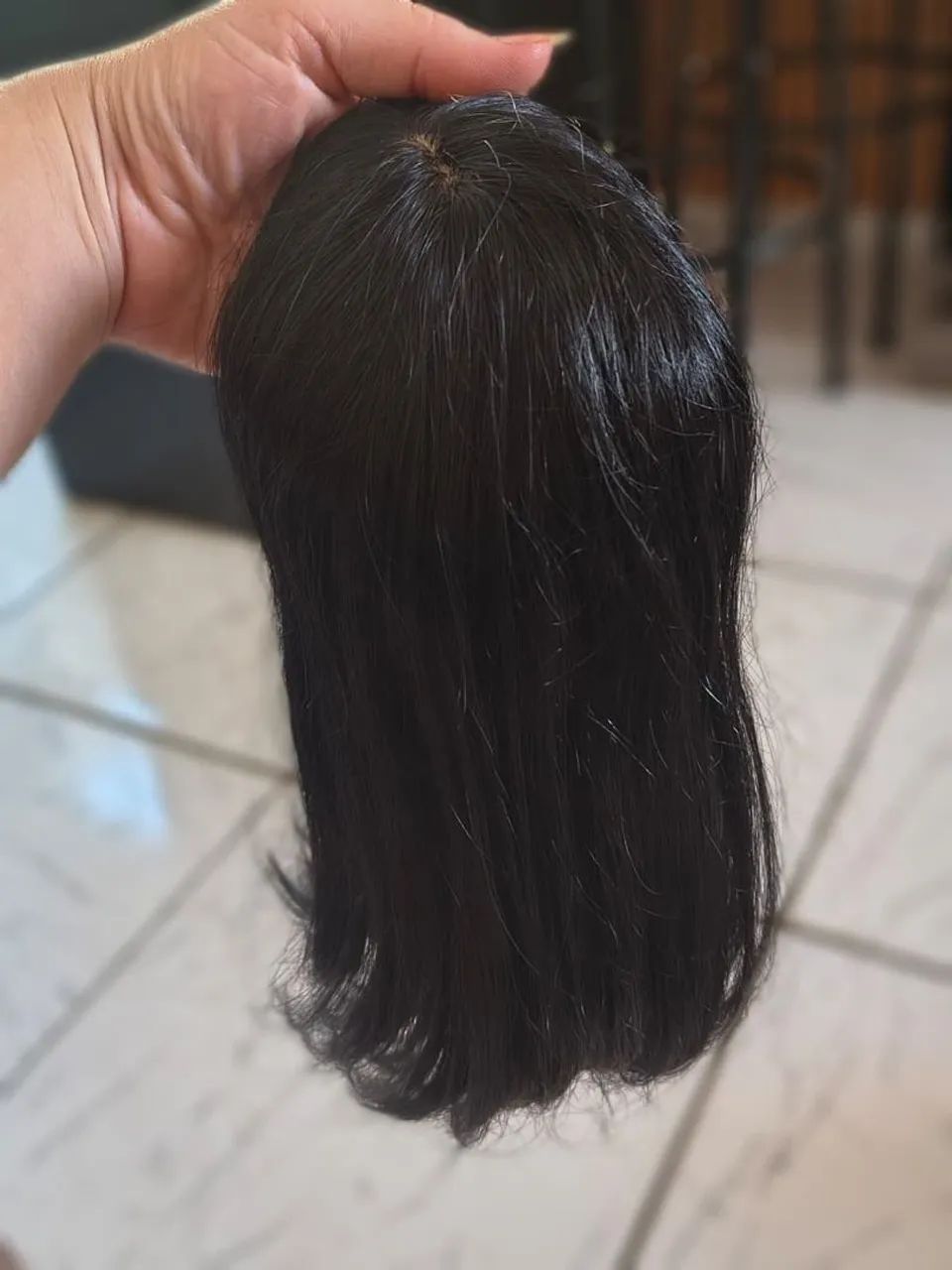 Topo de cabelo imitação couro cabeludo na cor preto 