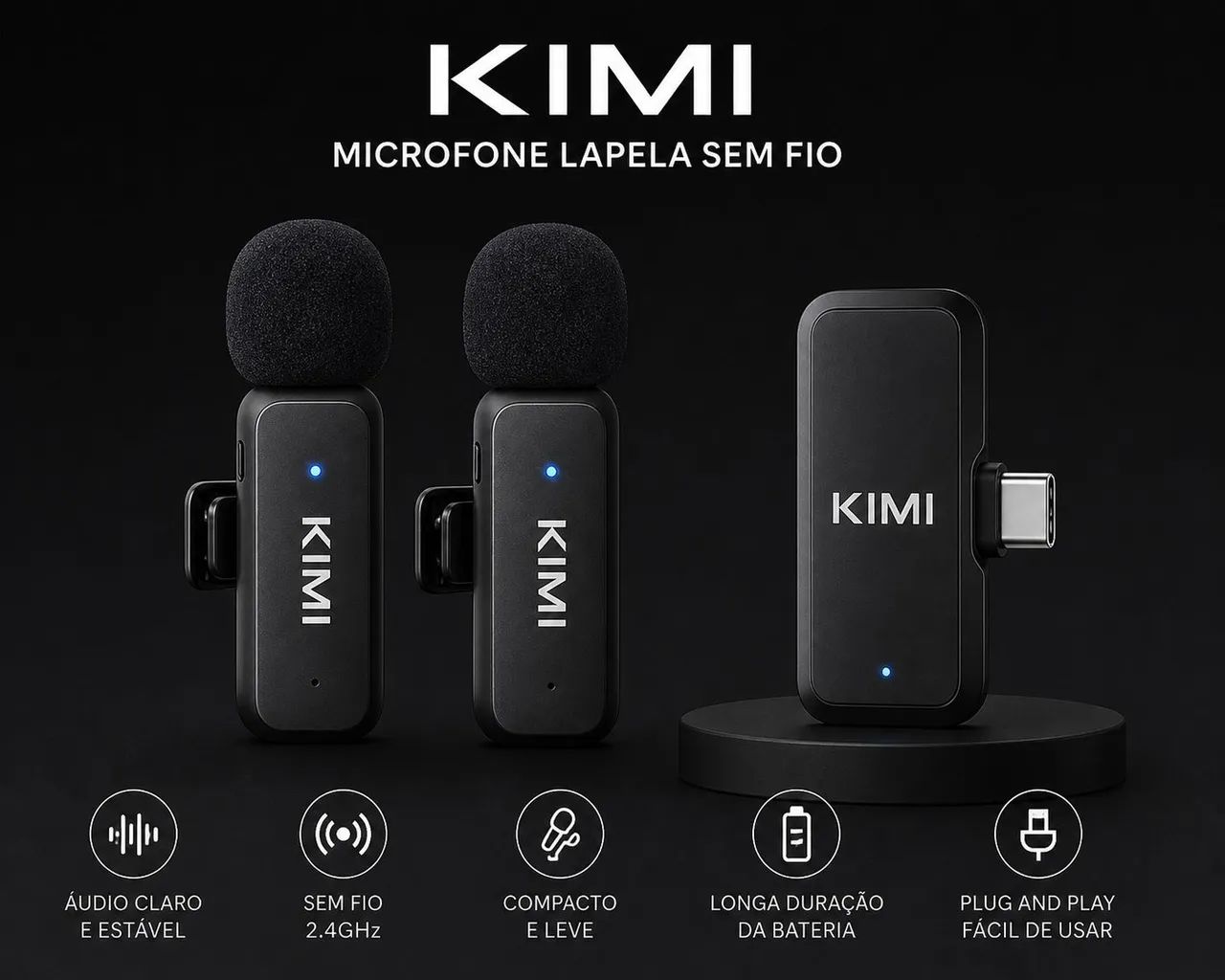 Microfone Lapela Kimi K9 - Foto 2