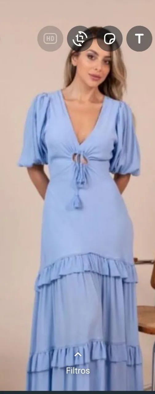 Vestido longo em crepe - Foto 2