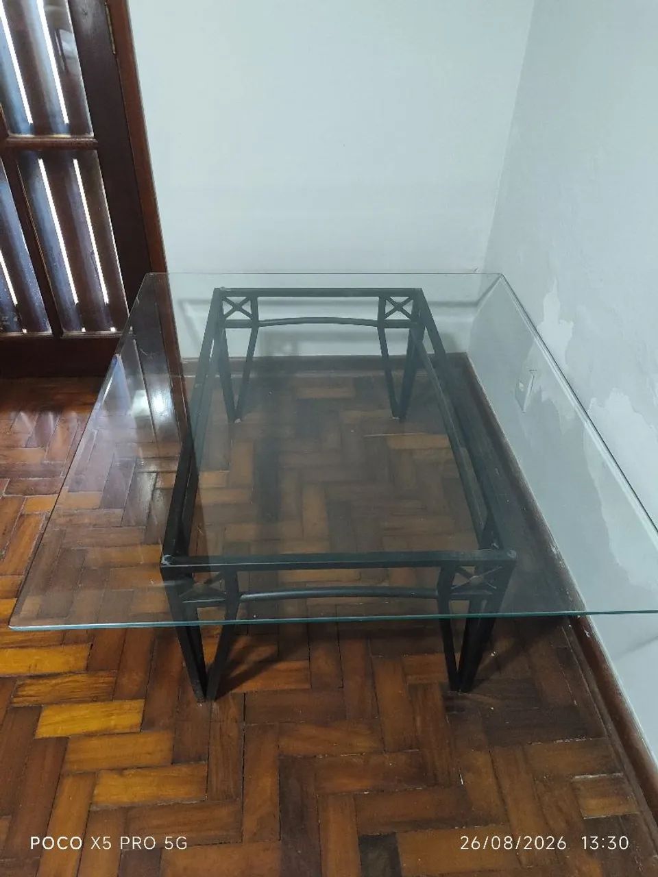 Mesa em ferro com tampo de vidro  - Foto 3