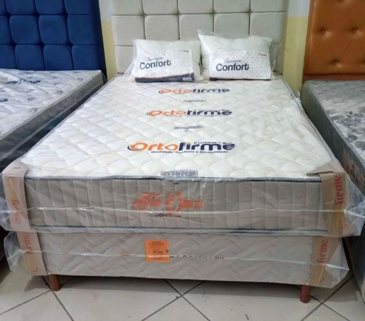 Cama Casal Box Molas Ensacadas Fio Ouro em Oferta. Entrega Grátis 