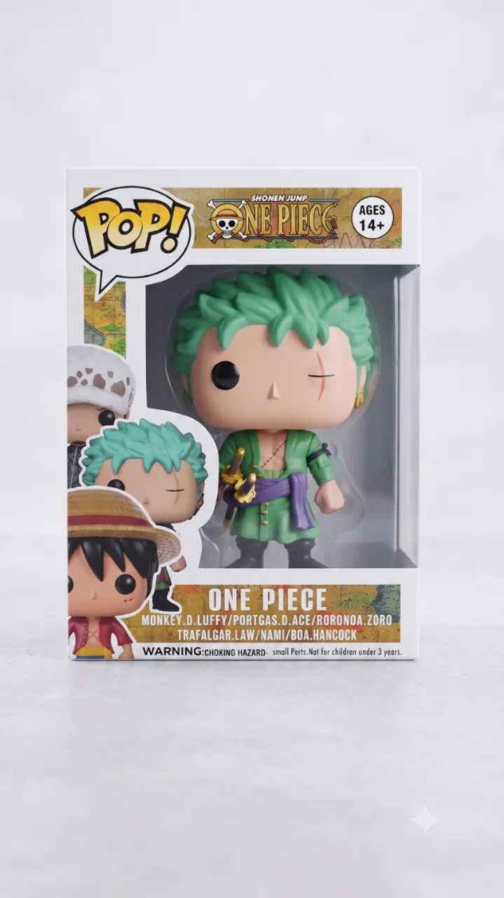 Action Figure Roronoa Zoro One Piece 10cm - Primeira Linha