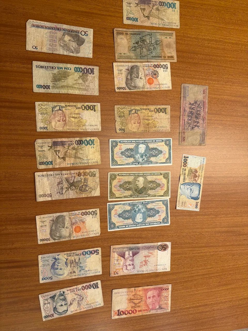 Kit de 19 notas antigas do Brasil! Cruzeiros