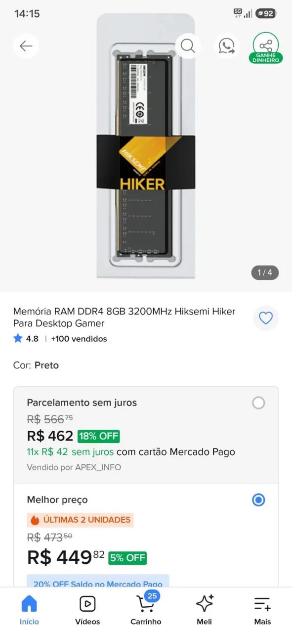 Memória ram 8gb  - Foto 3