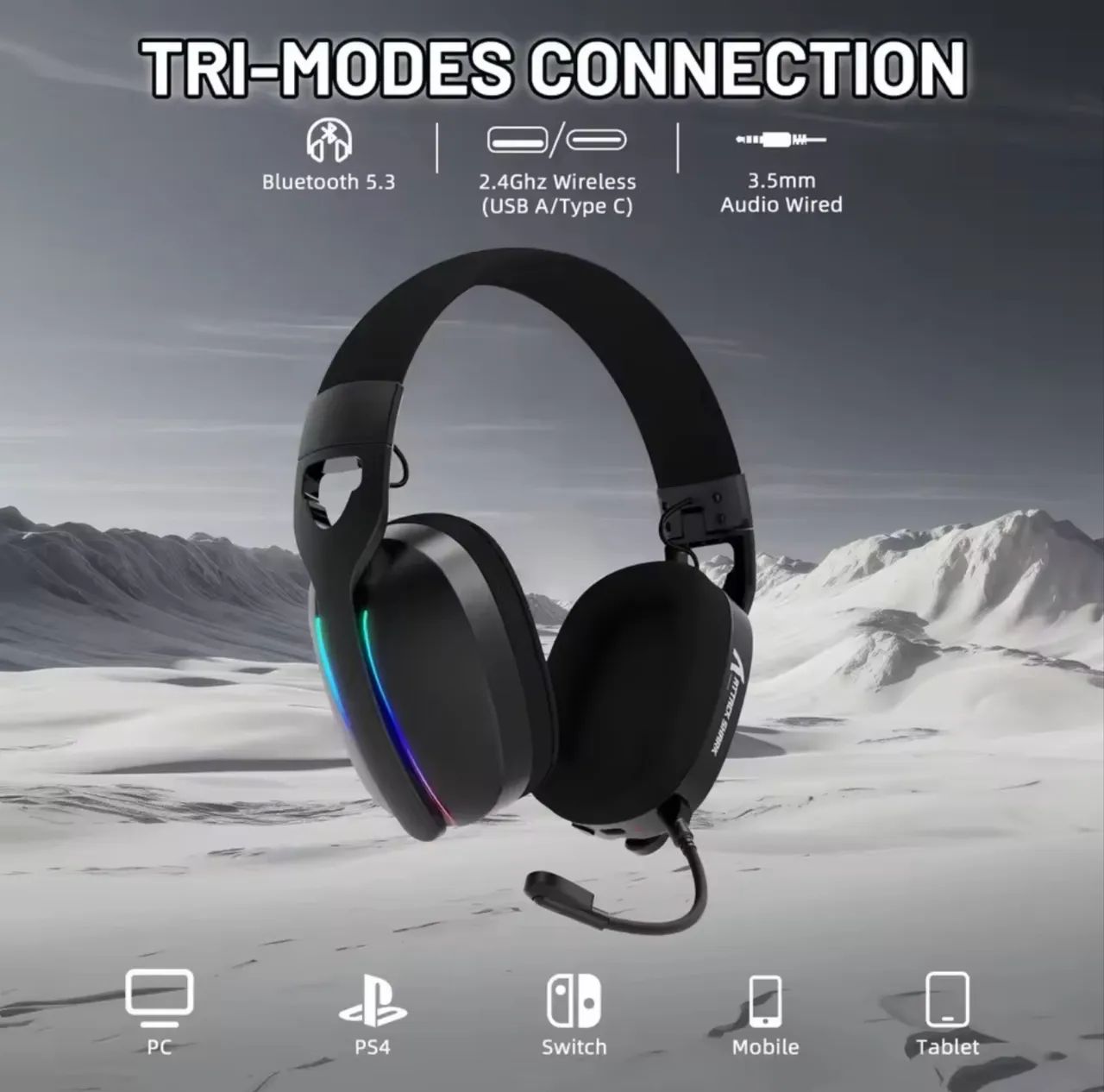 Headset Attack Shark L90 sem fio. @importech_084 - Foto 2