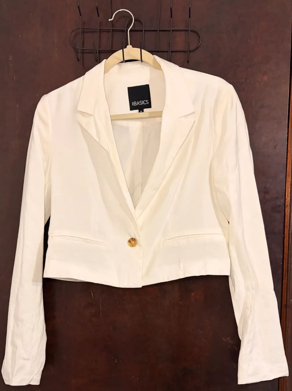 Blazer feminino cropped P off white 