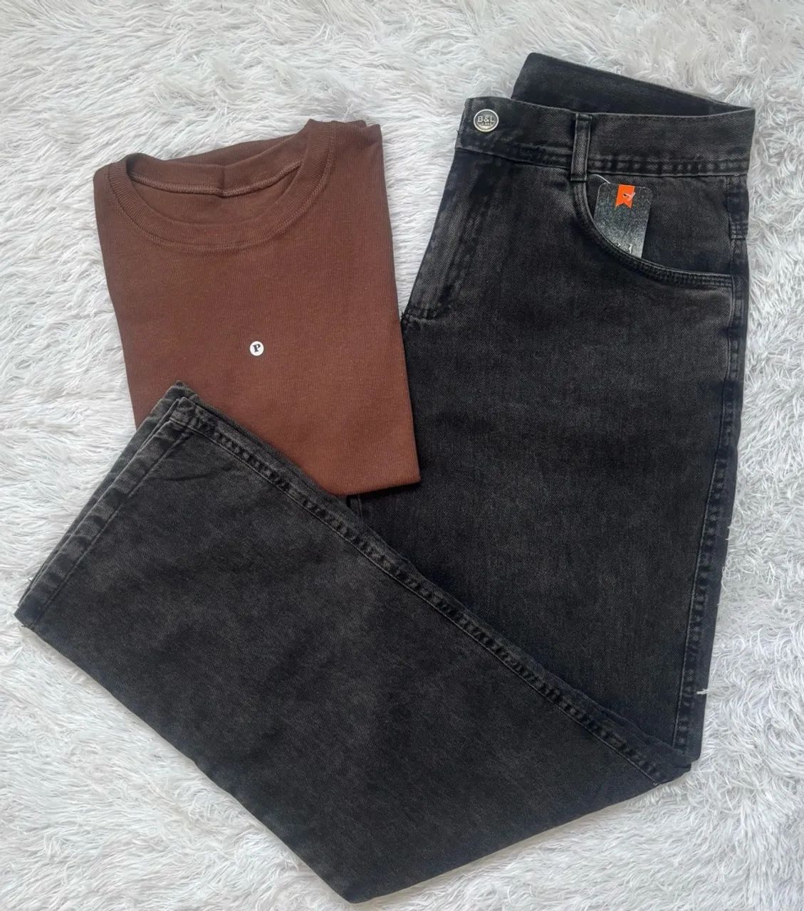 Kit P Camisa Canelada e Calça Baggy 38 