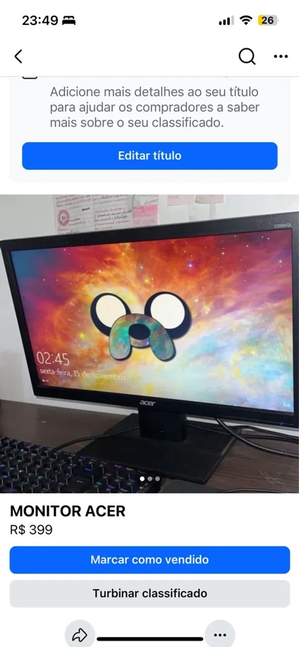 Monitor Acer 60hz