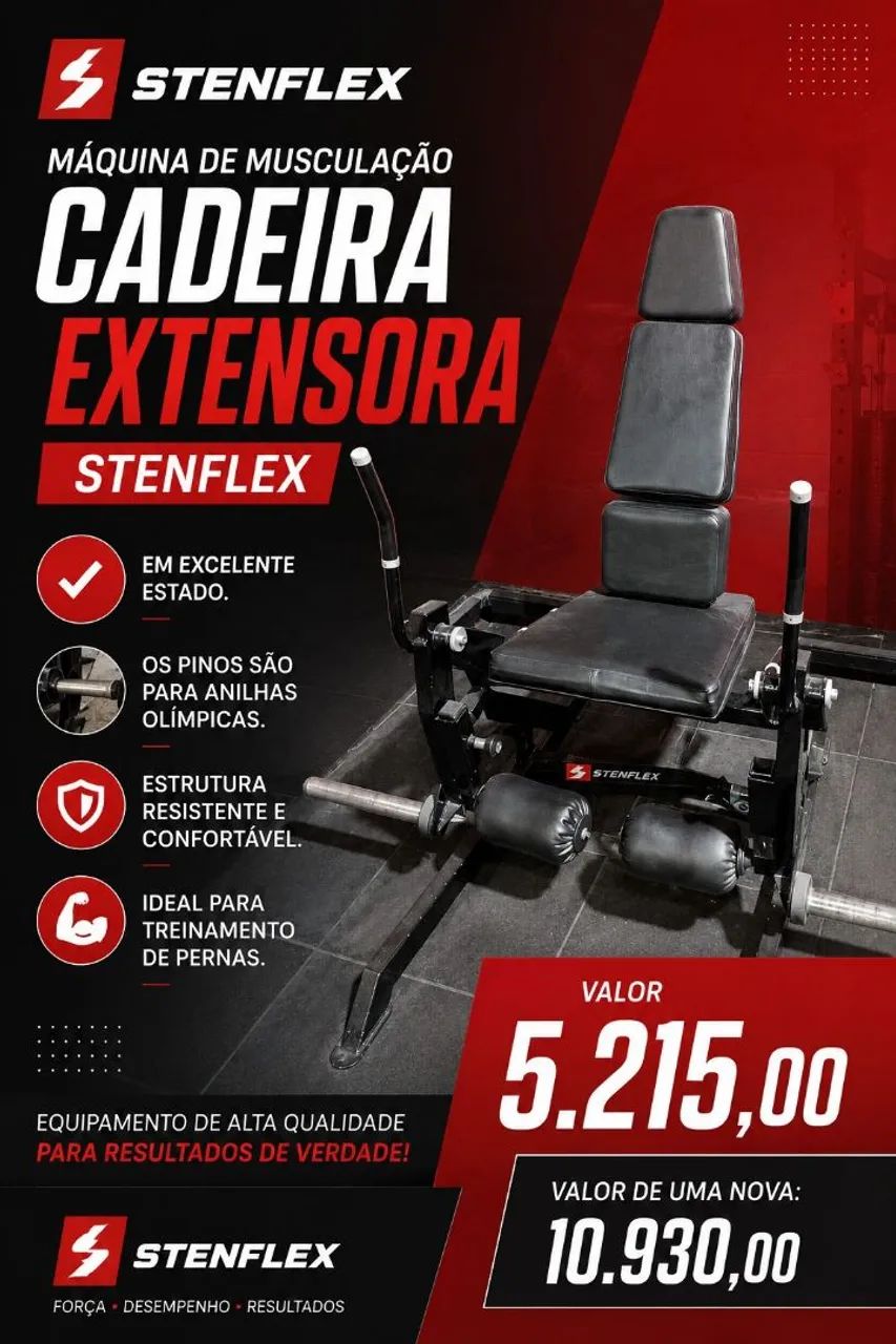 Cadeira extensora com anilha olimpica - Stenflex