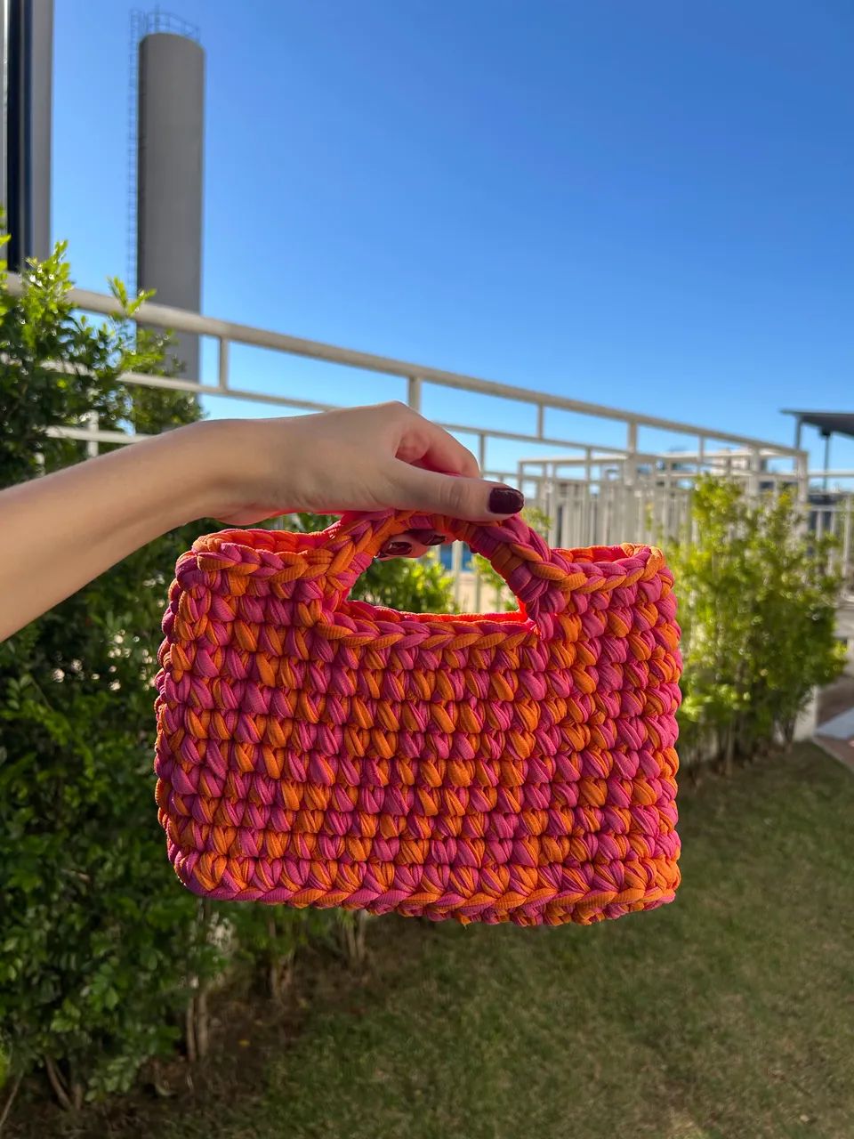 Bolsa de Crochê Mesclada Handbag - Foto 2