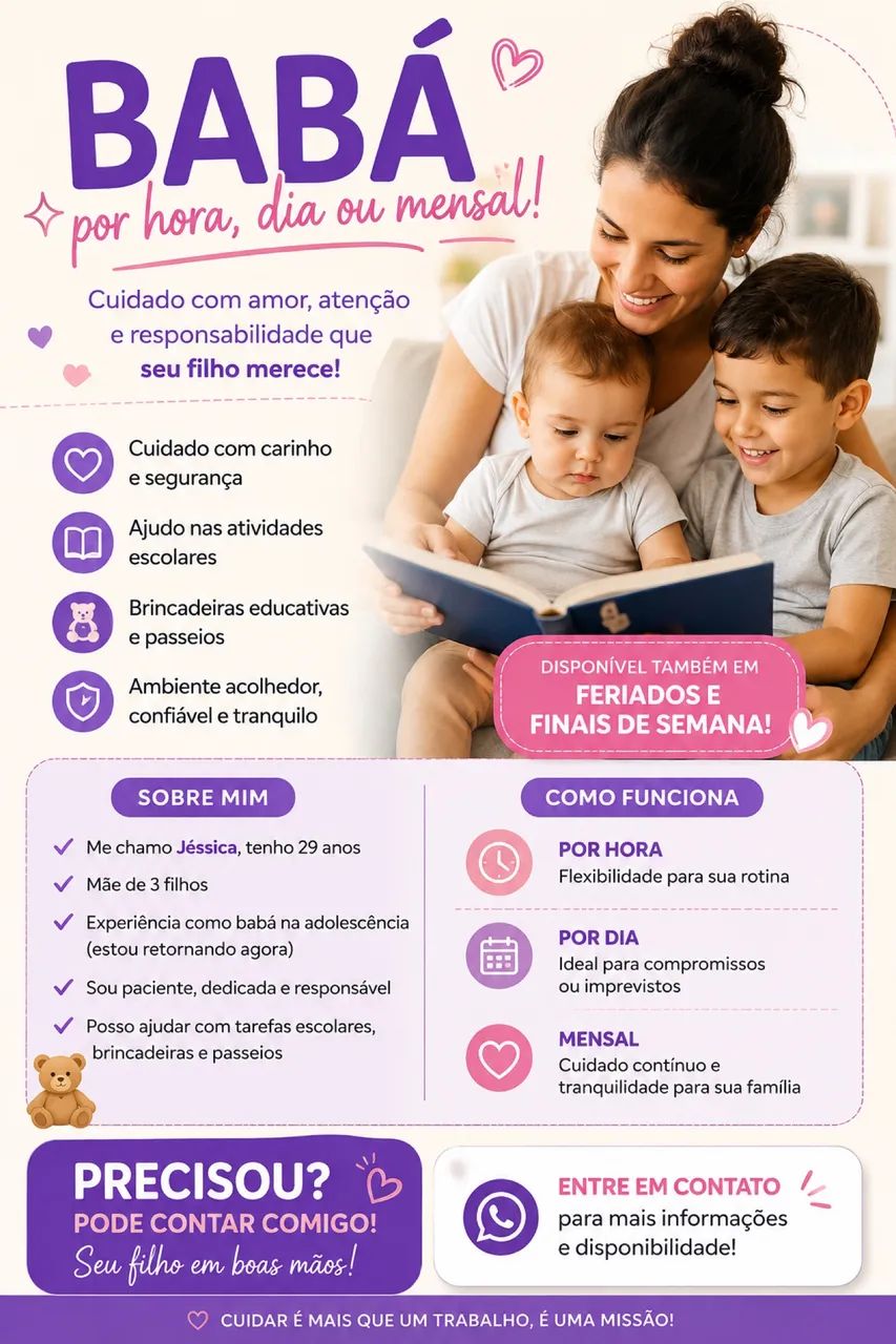 ? PRECISOU DE BABÁ? PODE CONTAR COMIGO!