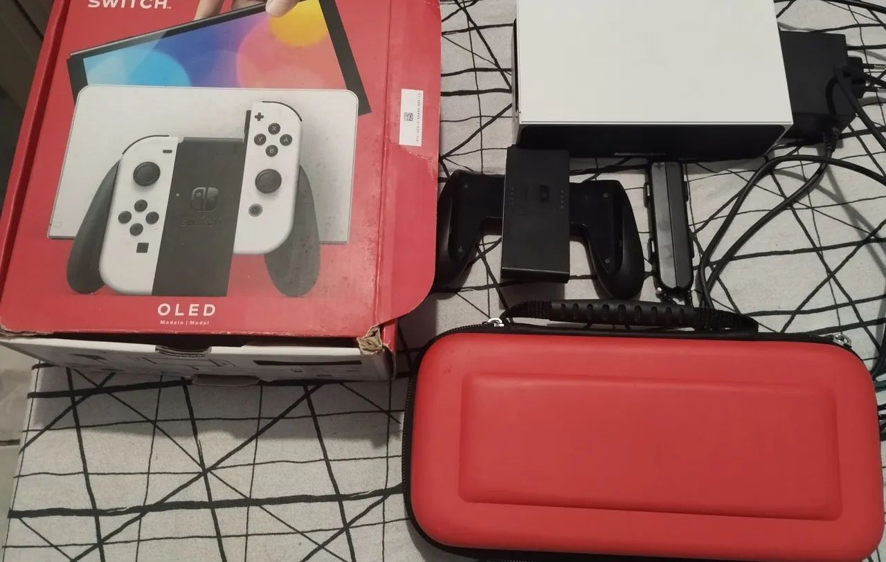 Nintendo Switch Oled Branco Desbloqueado 64gb com MicroSD 256gb - Foto 4