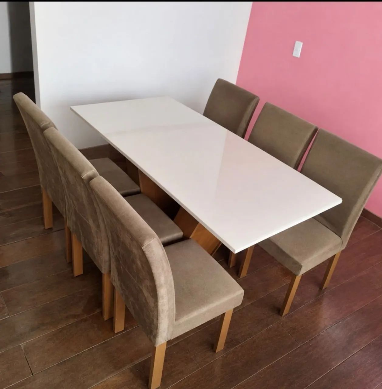 Mesa Jantar Off White 6 Lugares 