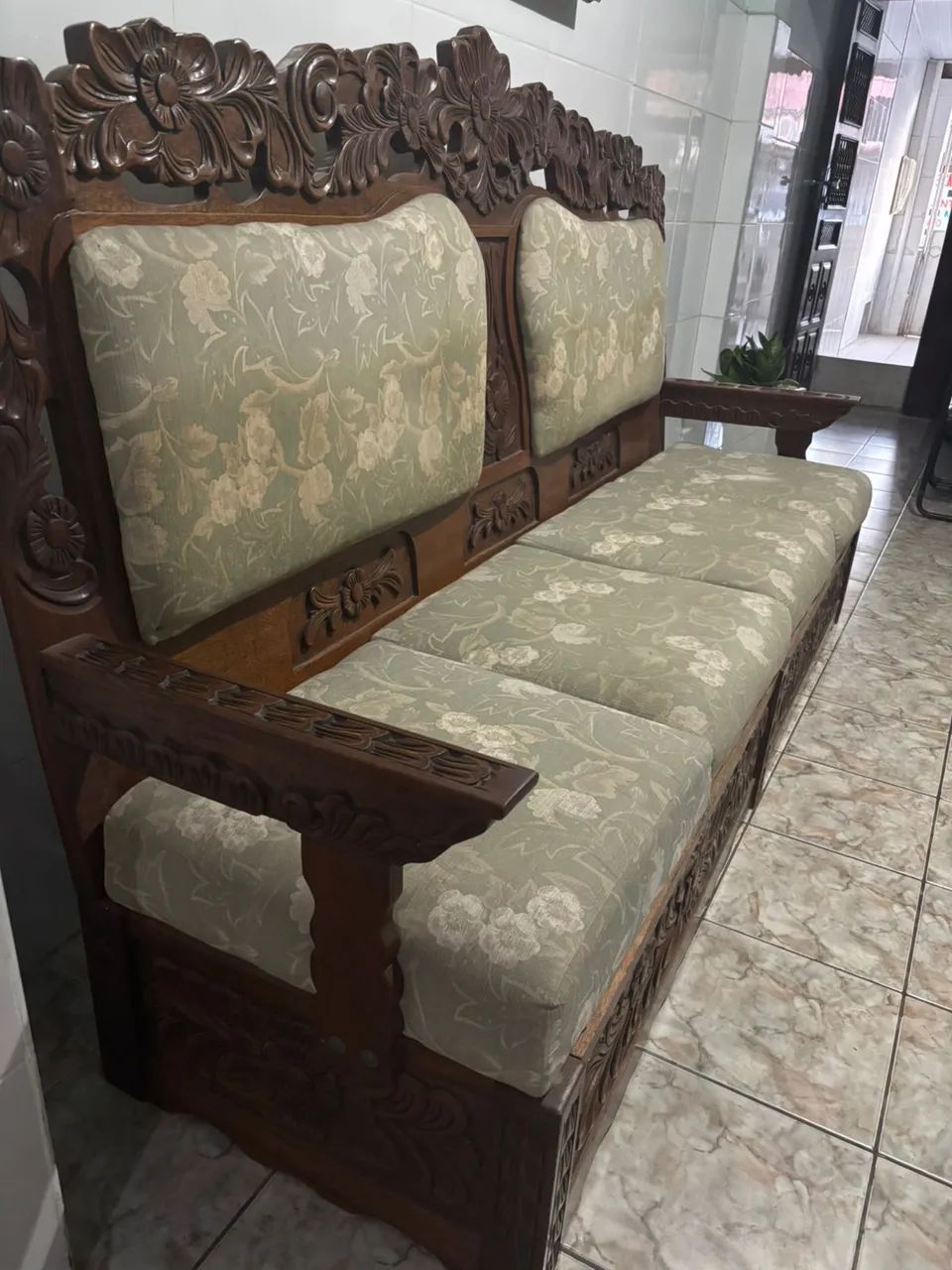 Conjunto de Sofá Rústico de Madeira - Foto 5