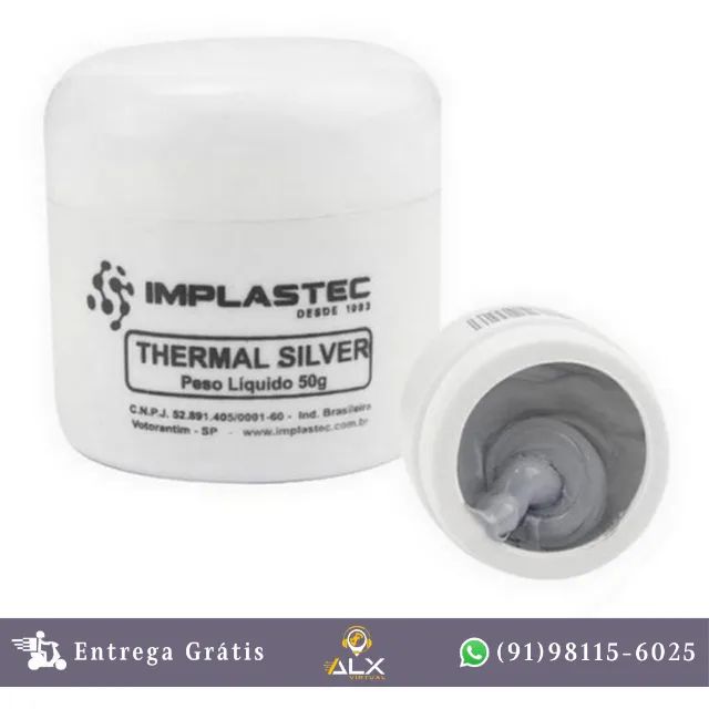 Pasta Térmica Prata Implastec Thermal Silver 50g Pote *ENTREGA GRÁTIS*