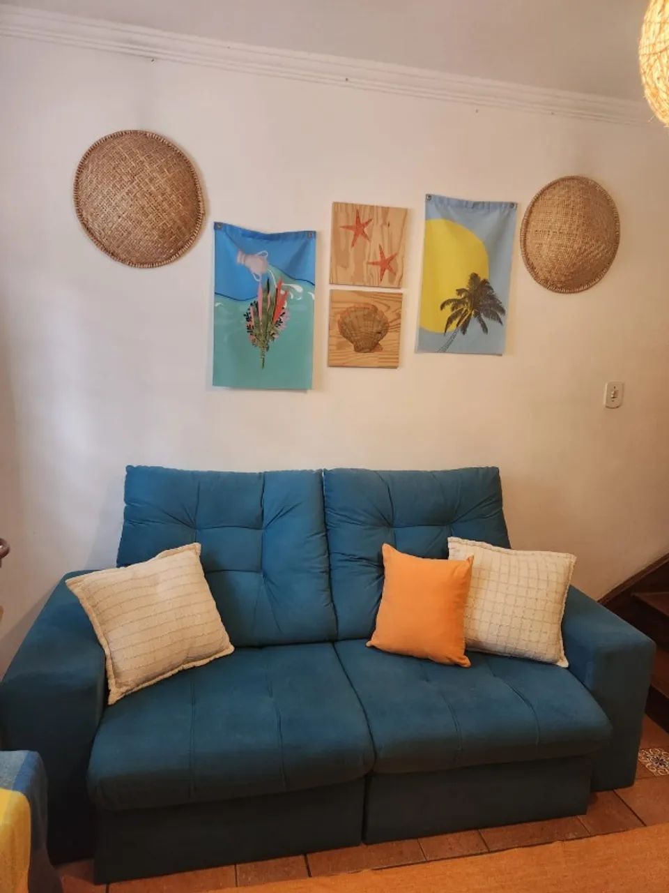 Sofá Azul Charmoso - 2 lugares 