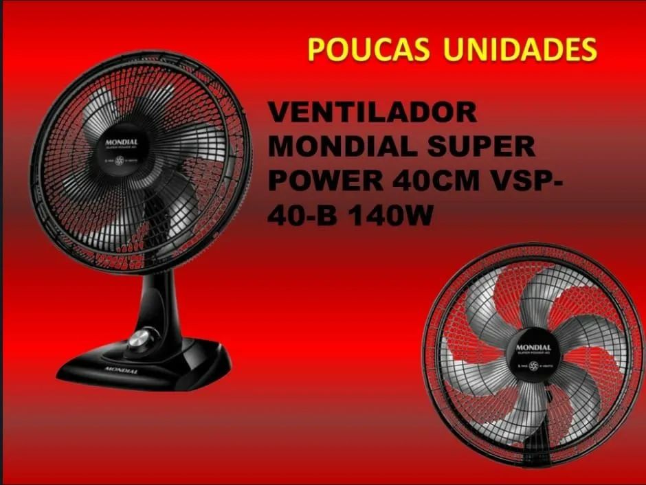  PROMOÇÃO  ! VENTILADOR MONDIAL 40 CMS PARCELADO SEM JUROS ! 260,00