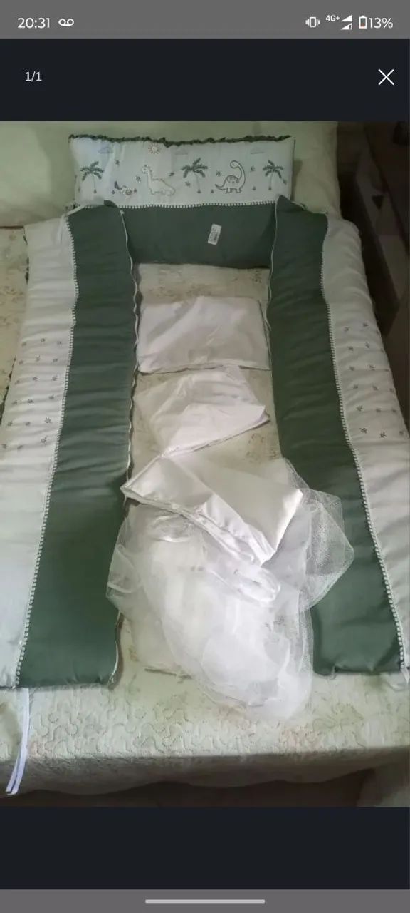 Kit berço verde militar  - Foto 2