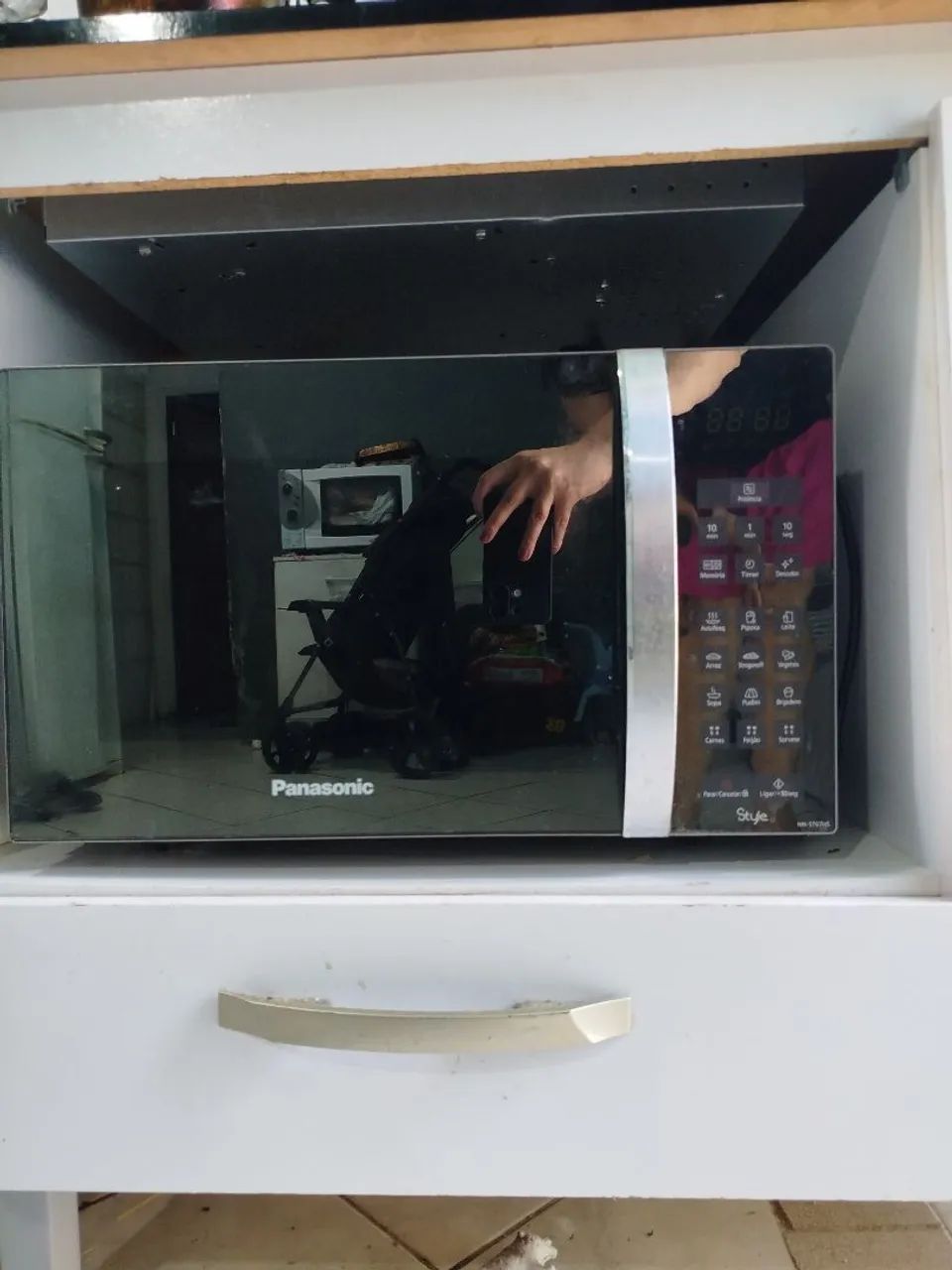 Microondas Panasonic Espelhado 34L 