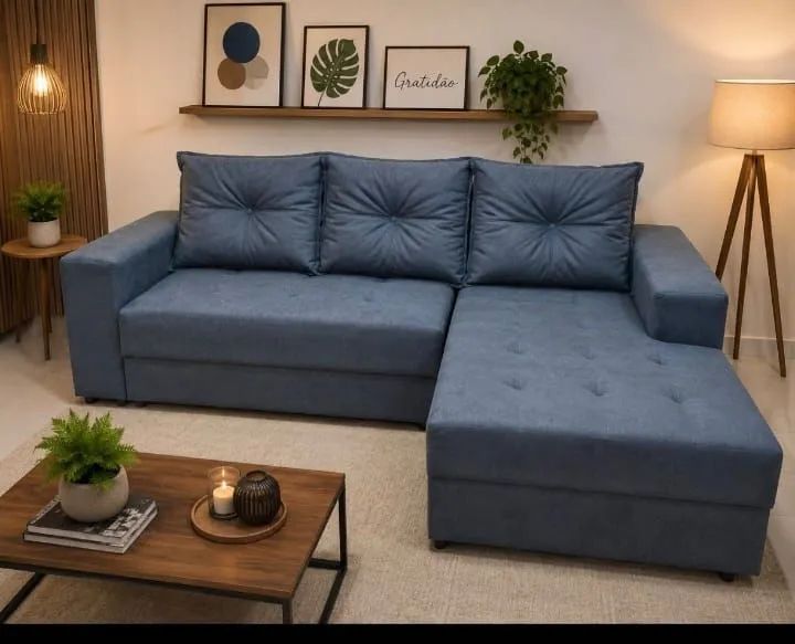 Sofá de canto 1,,90m com almofadas soltas, RS 899,00,contato 98- *  - Foto 3