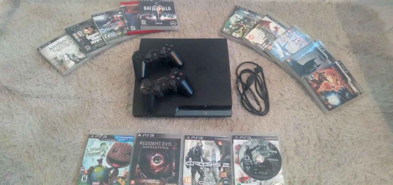 Ps3 com controles e jogos - Foto 3