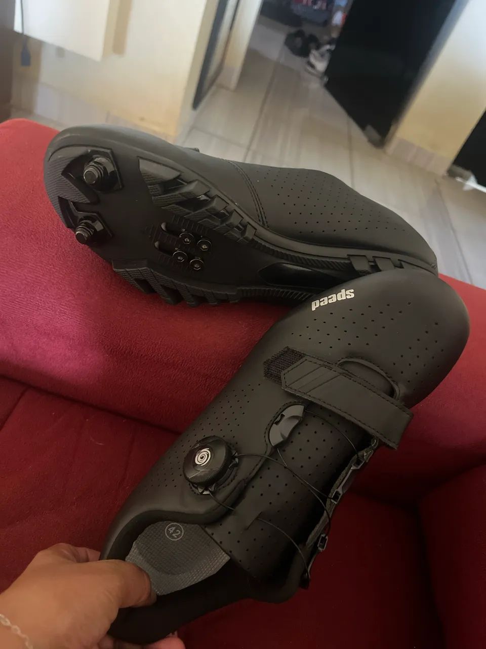 Sapatos De Ciclismo Mtb Sneakers Mountain Tênis De Bicicleta - Foto 5
