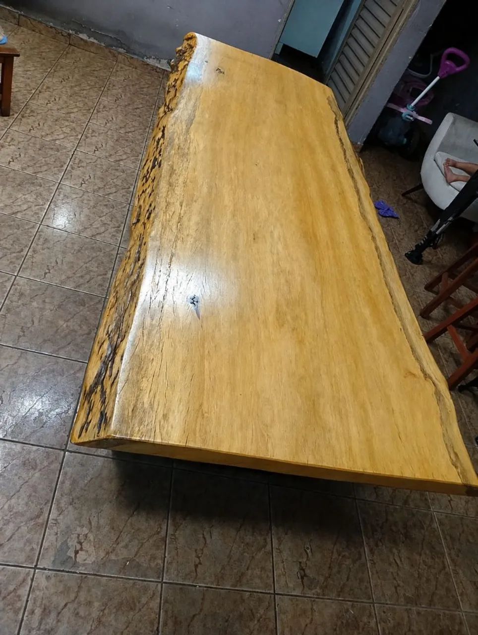 Mesa de Madeira Rústica com pés de ferro - Foto 3
