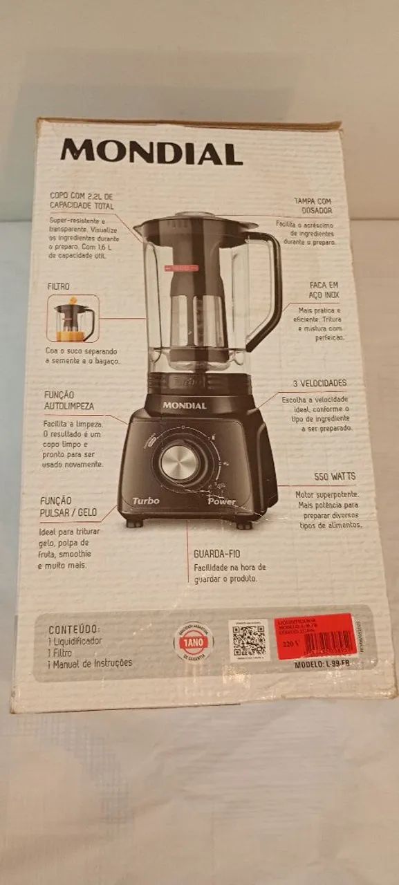 Liquidificador mondial 550 watts 220v na caixa  - Foto 2