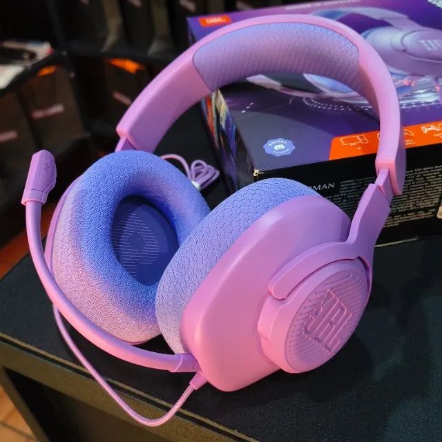 Headset Gamer com microfone JBL Quantum 100m2 Roxo Original conexão P3 - Foto 4