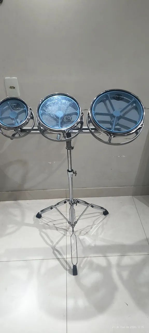 Rototom triplo com tripé suporte - Instrumentos musicais - Bela