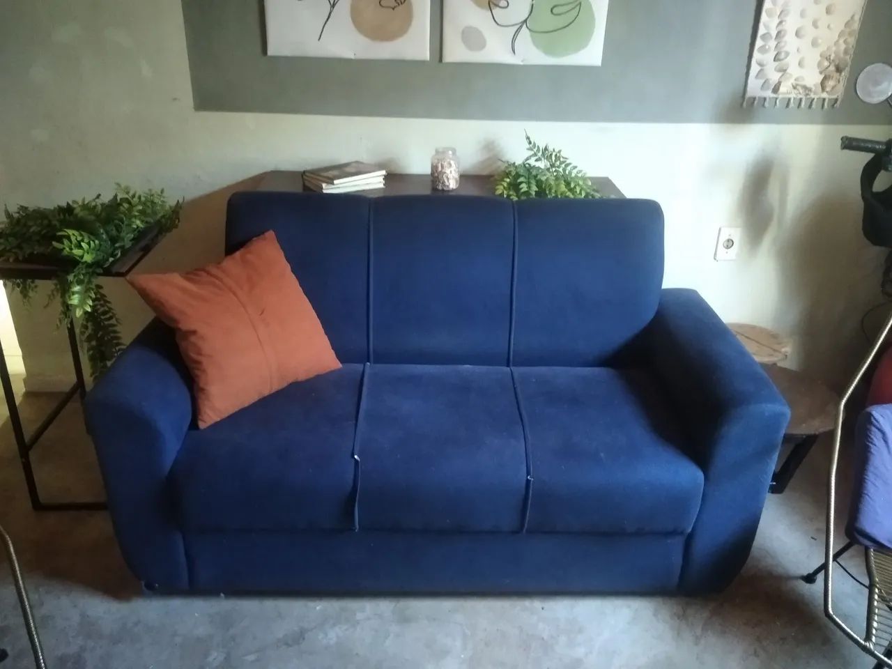 Sofá Semi-novo Azul 