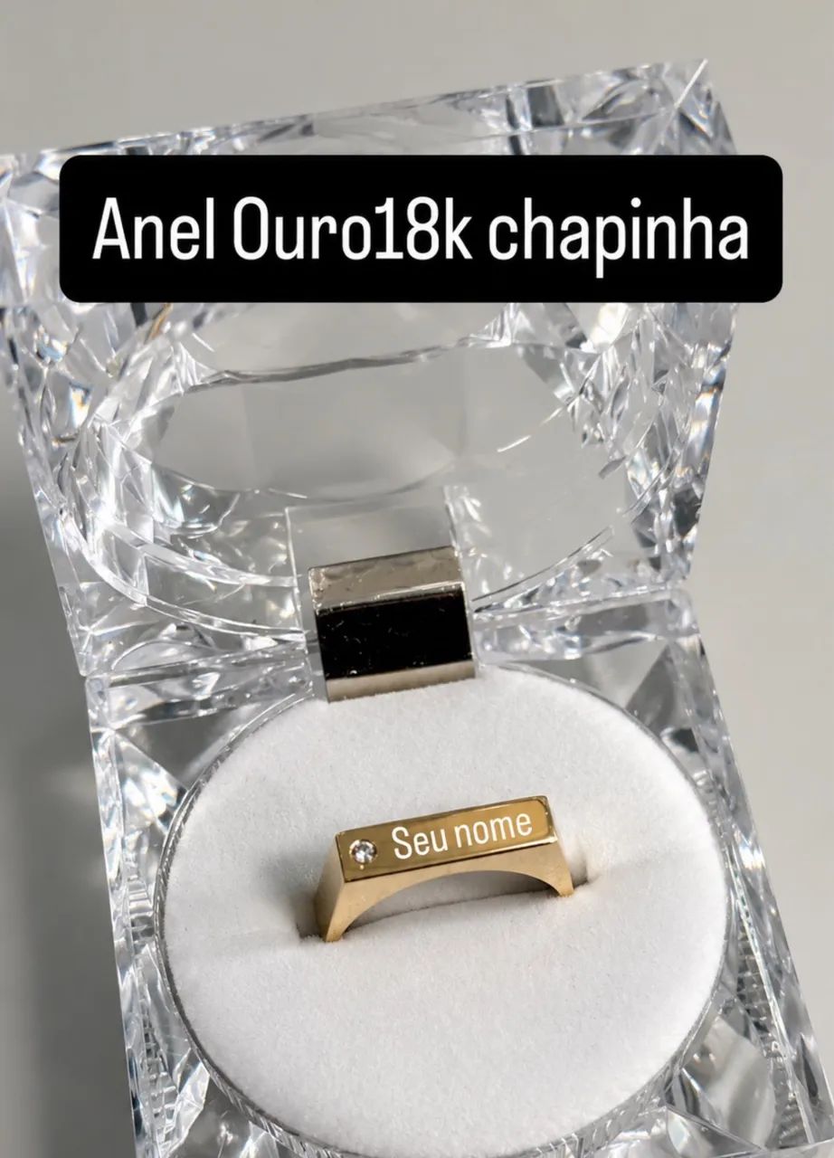 Anel Ouro18k chapinha  - Foto 3